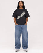 Mockup Boxy Heavyweight Tee Black female full-body 04