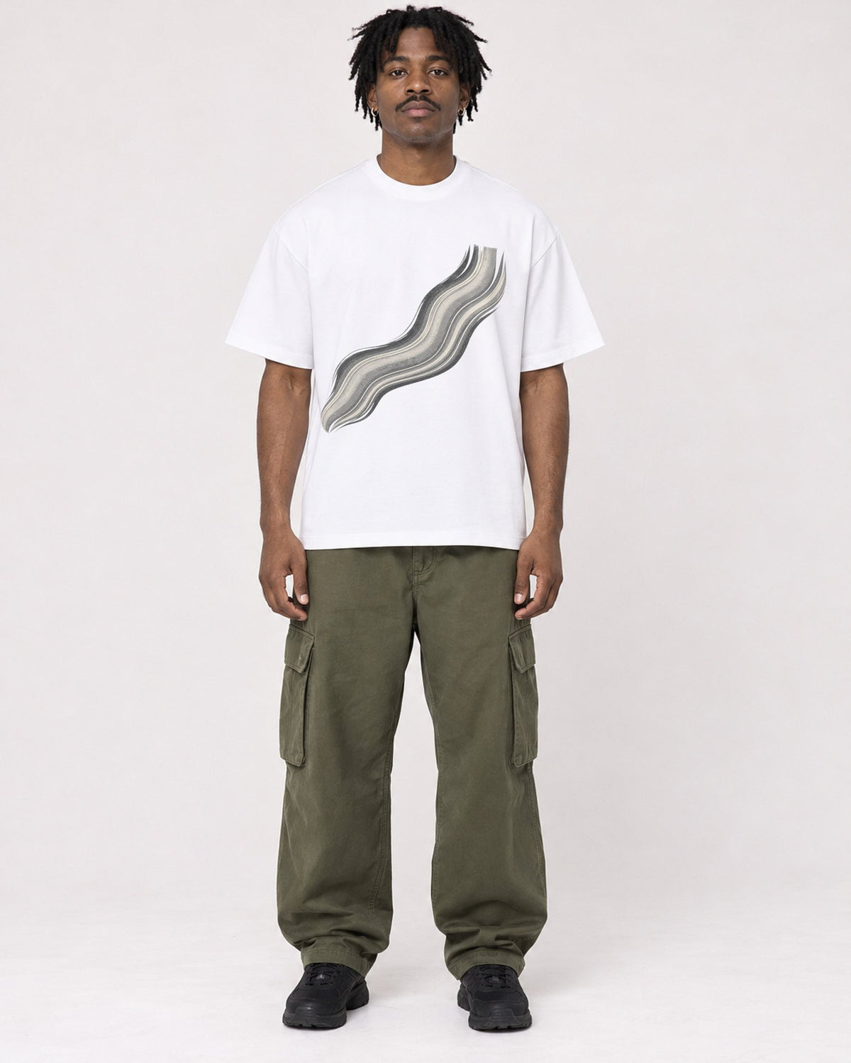 Mockup Boxy Heavyweight Tee White male full-body 04