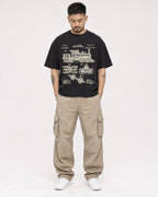 Mockup Boxy Heavyweight Tee Black male full-body 12