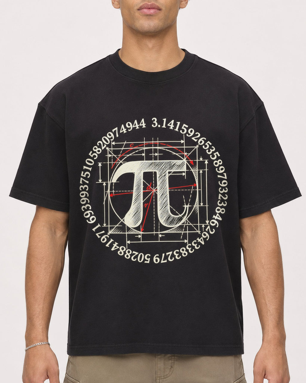 Mockup Boxy Heavyweight Tee Black male close-up 20