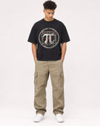 Mockup Boxy Heavyweight Tee Black male full-body 20