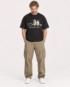 Mockup Boxy Heavyweight Tee Black male full-body 28