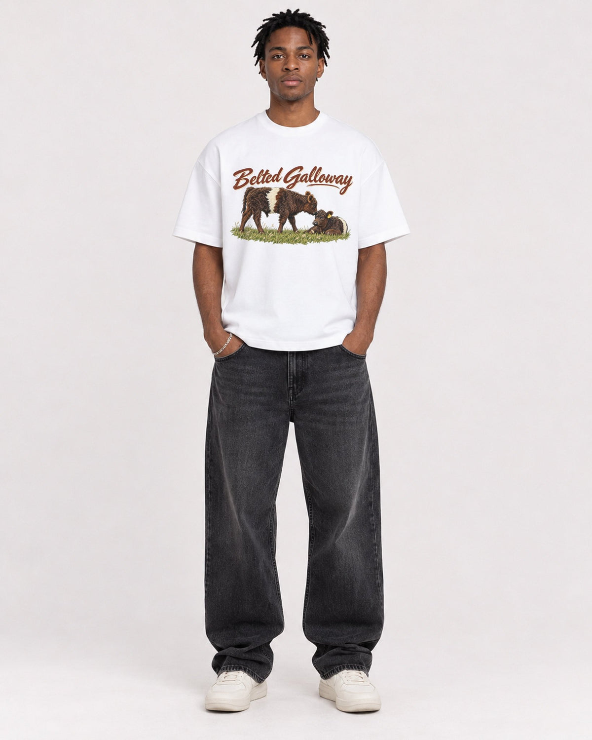 Mockup Boxy Heavyweight Tee White male full-body 05