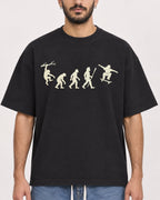Mockup Boxy Heavyweight Tee Black male close-up 07