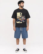 Mockup Boxy Heavyweight Tee Black male full-body 07