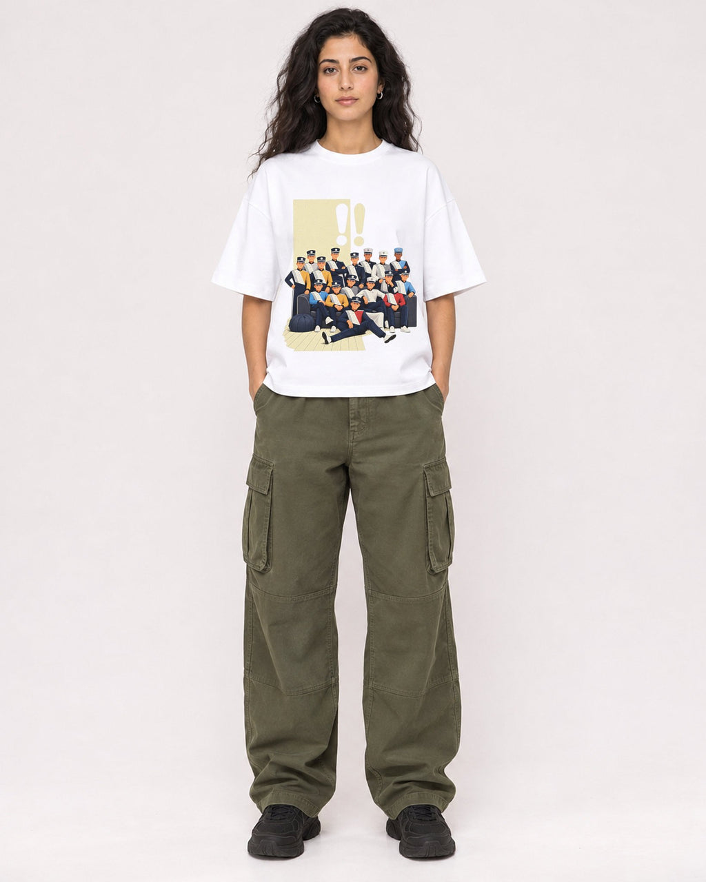 Mockup Boxy Heavyweight Tee White female full-body 07
