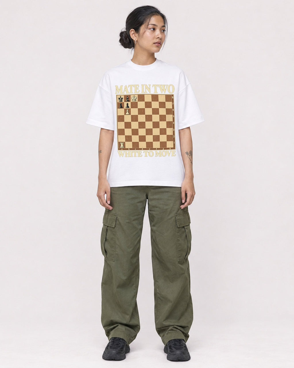 Mockup Boxy Heavyweight Tee White female full-body 12