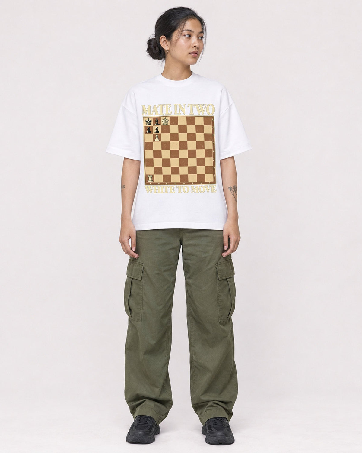 Mockup Boxy Heavyweight Tee White female full-body 12