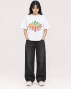 Mockup Boxy Heavyweight Tee White female full-body 13