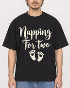 Mockup Boxy Heavyweight Tee Black male close-up 02