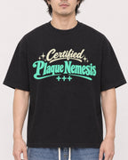 Mockup Boxy Heavyweight Tee Black male close-up 03