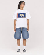 Mockup Boxy Heavyweight Tee White female full-body 16