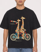 Mockup Boxy Heavyweight Tee Black male close-up 46