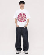 Mockup Boxy Heavyweight Tee White male full-body 01