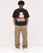 Mockup Boxy Heavyweight Tee Black male full-body 24