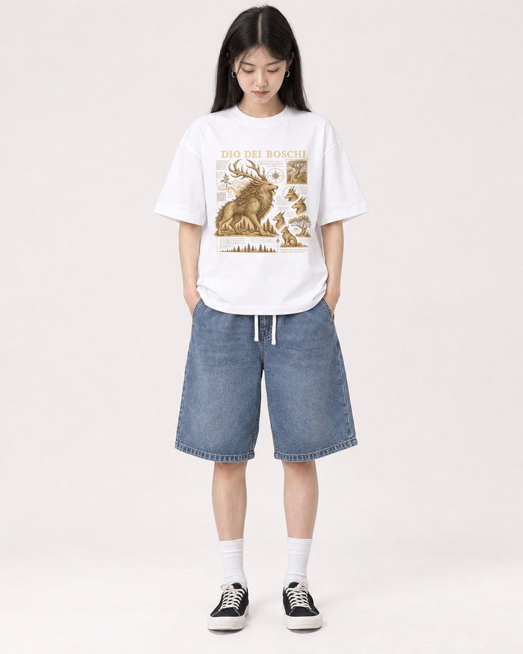 Mockup Boxy Heavyweight Tee White female full-body 01