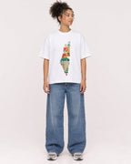 Mockup Boxy Heavyweight Tee White female full-body 20