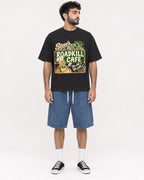 Mockup Boxy Heavyweight Tee Black male full-body 07