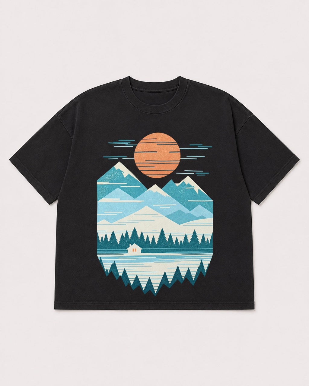 Mockup Boxy Heavyweight Tee Black product