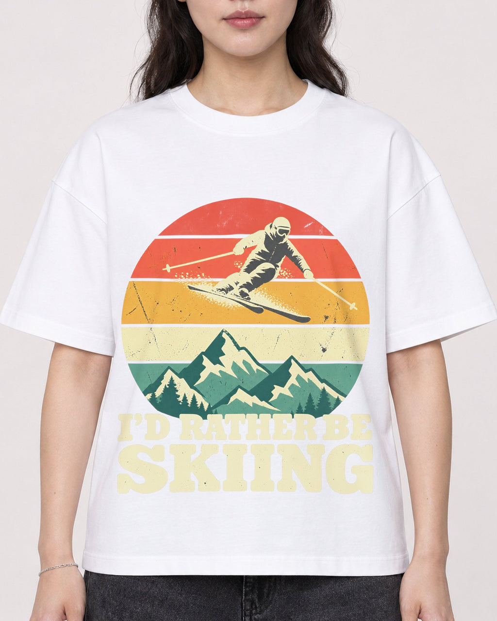 Mockup Boxy Heavyweight Tee White female close-up 03