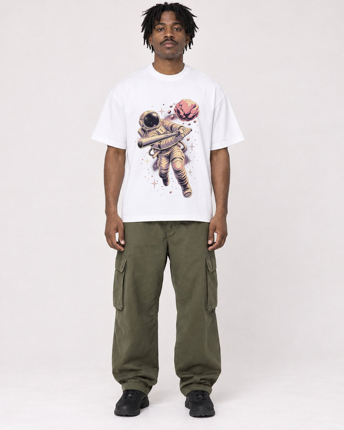 Mockup Boxy Heavyweight Tee White male full-body 04