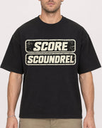 Mockup Boxy Heavyweight Tee Black male close-up 08