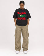 Mockup Boxy Heavyweight Tee Black female full-body 34