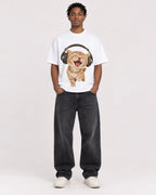 Mockup Boxy Heavyweight Tee White male full-body 05