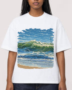 Mockup Boxy Heavyweight Tee White female close-up 04