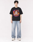 Mockup Boxy Heavyweight Tee Black male full-body 01