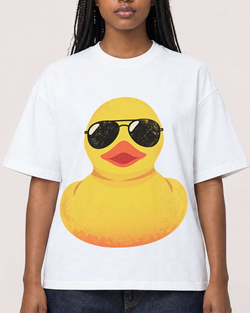Mockup Boxy Heavyweight Tee White female close-up 04