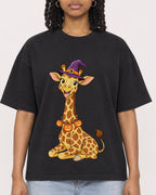 Mockup Boxy Heavyweight Tee Black female close-up 15