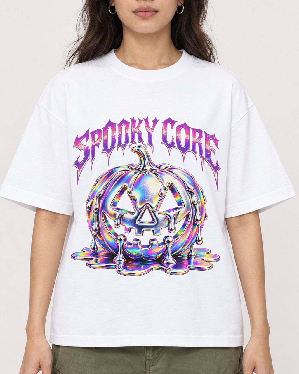 Mockup Boxy Heavyweight Tee White female close-up 02