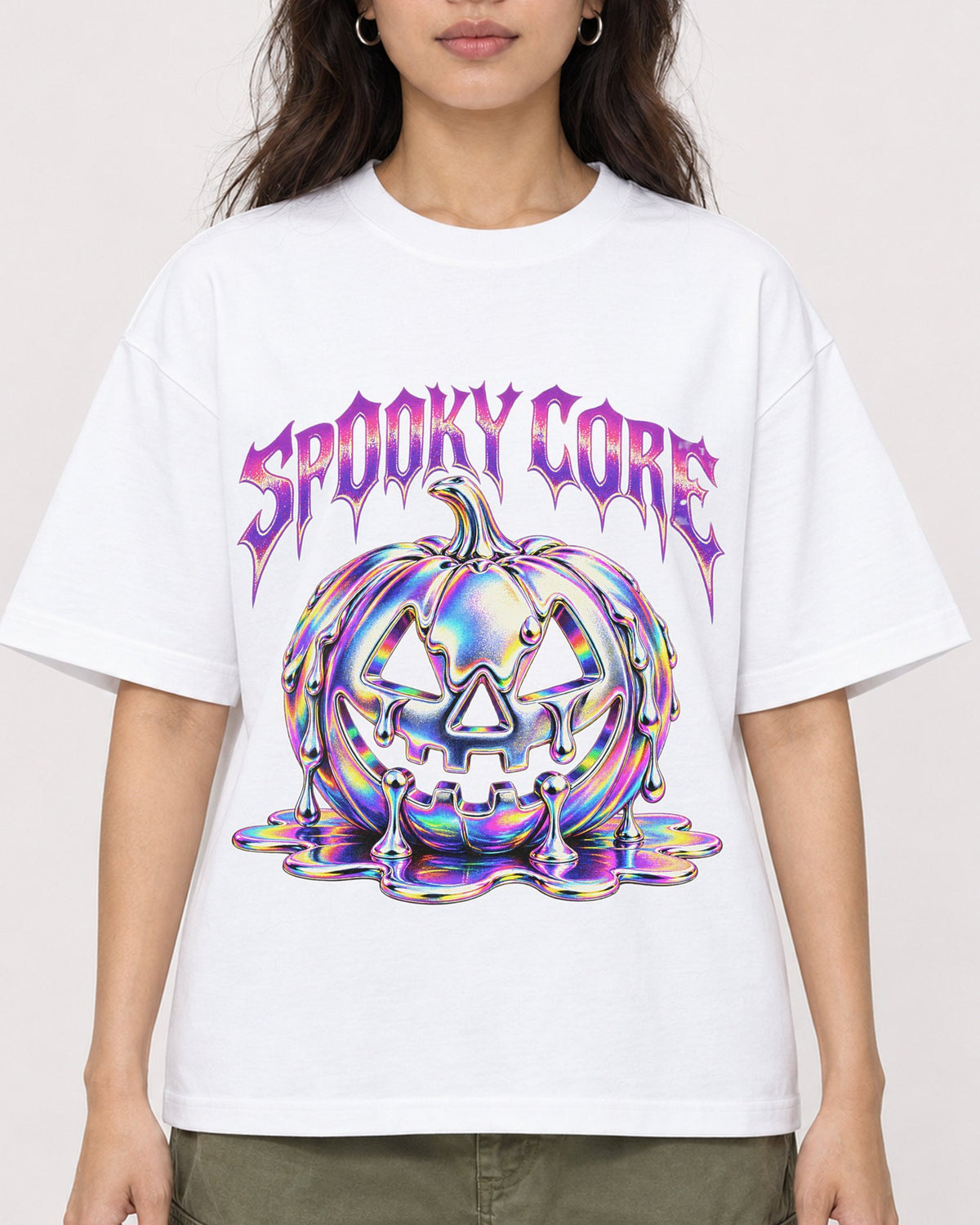 Mockup Boxy Heavyweight Tee White female close-up 02