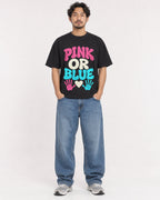 Mockup Boxy Heavyweight Tee Black male full-body 02