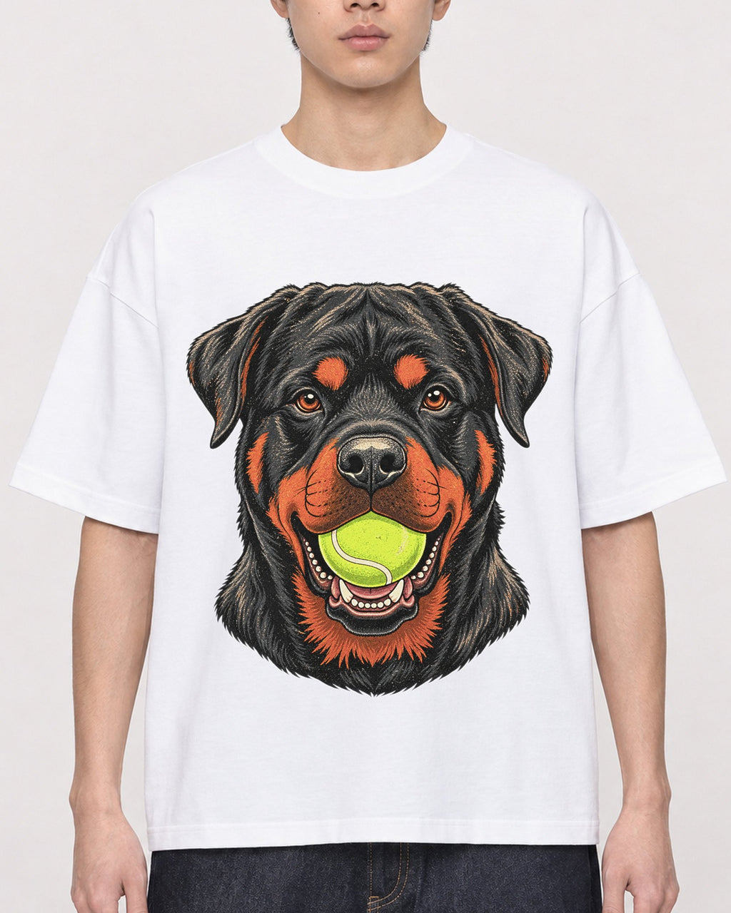 Mockup Boxy Heavyweight Tee White male close-up 01