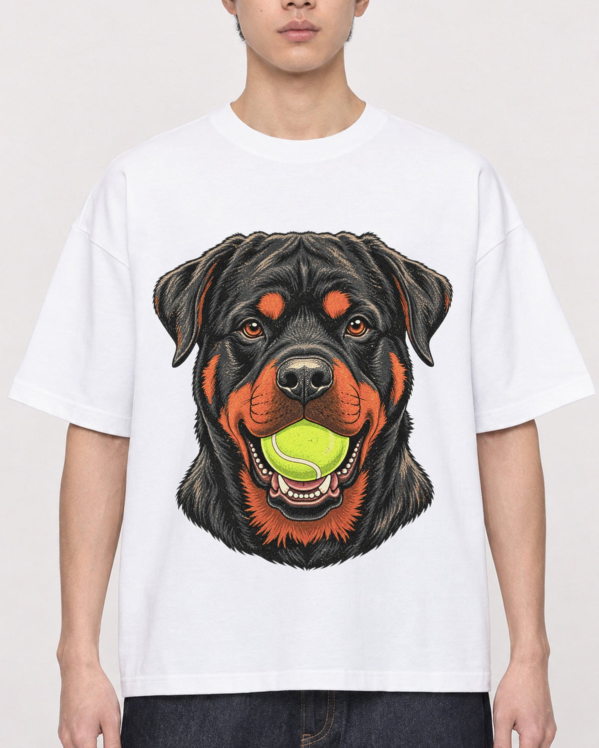 Mockup Boxy Heavyweight Tee White male close-up 01