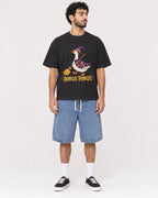 Mockup Boxy Heavyweight Tee Black male full-body 27