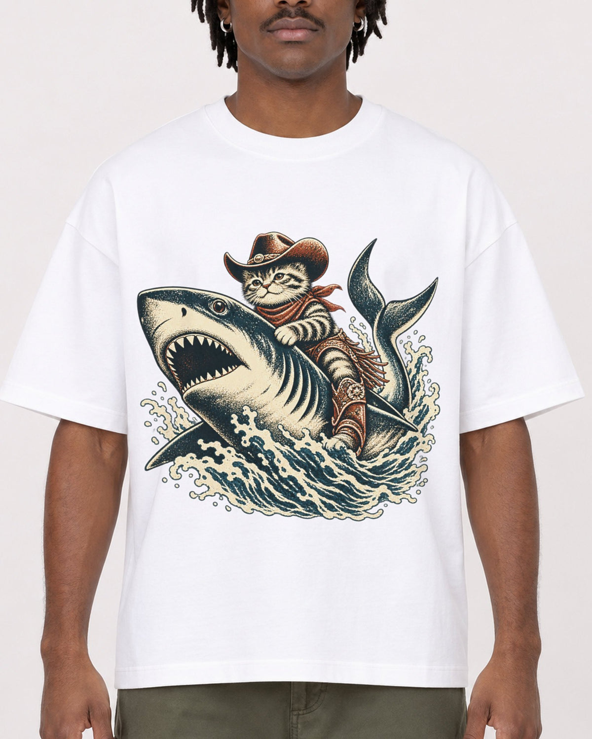 Mockup Boxy Heavyweight Tee White male close-up 04