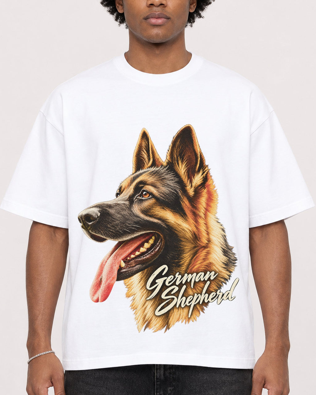 Mockup Boxy Heavyweight Tee White male close-up 45