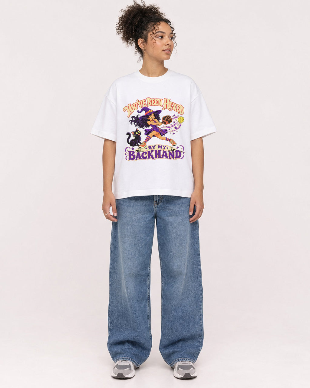 Mockup Boxy Heavyweight Tee White female full-body 20