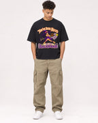 Mockup Boxy Heavyweight Tee Black male full-body 20