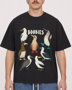 Mockup Boxy Heavyweight Tee Black male close-up 19