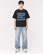 Mockup Boxy Heavyweight Tee Black male full-body 01