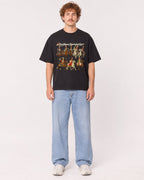 Mockup Boxy Heavyweight Tee Black male full-body 09