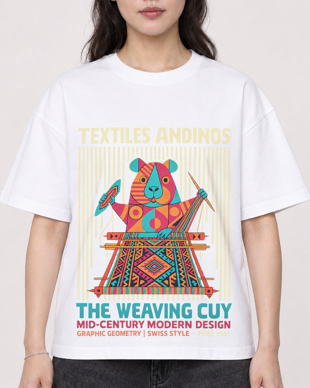 Mockup Boxy Heavyweight Tee White female close-up 03
