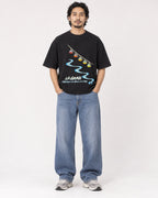 Mockup Boxy Heavyweight Tee Black male full-body 22