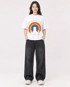 Mockup Boxy Heavyweight Tee White female full-body 03