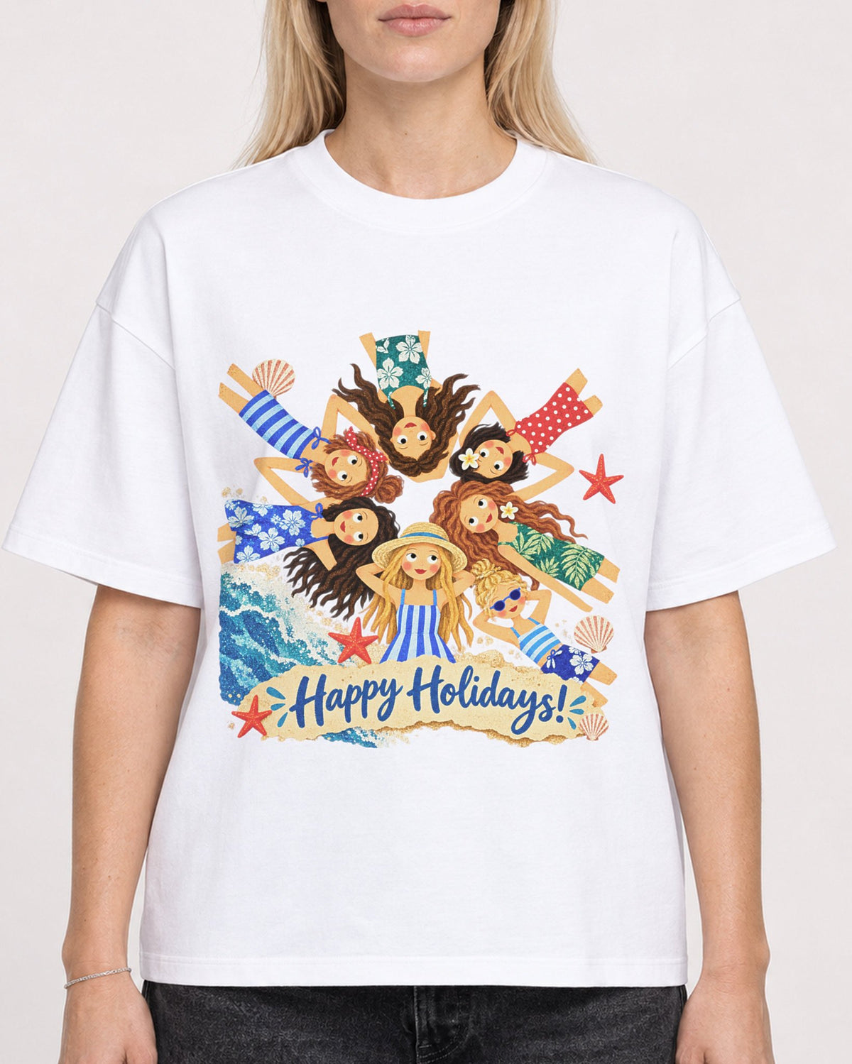 Mockup Boxy Heavyweight Tee White female close-up 08