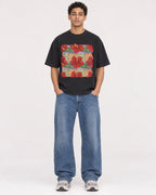 Mockup Boxy Heavyweight Tee Black male full-body 10